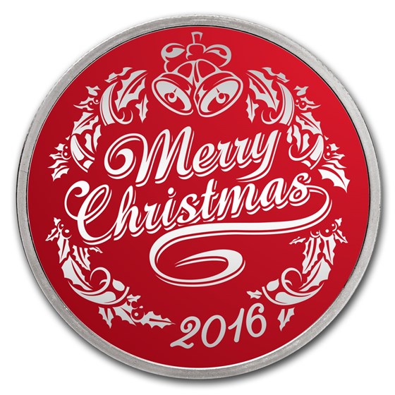1 oz Silver Colorized Round - APMEX (Rosy Red Merry Christmas) 1 oz Silver Colorized Round - APMEX (Rosy Red Merry Christmas)